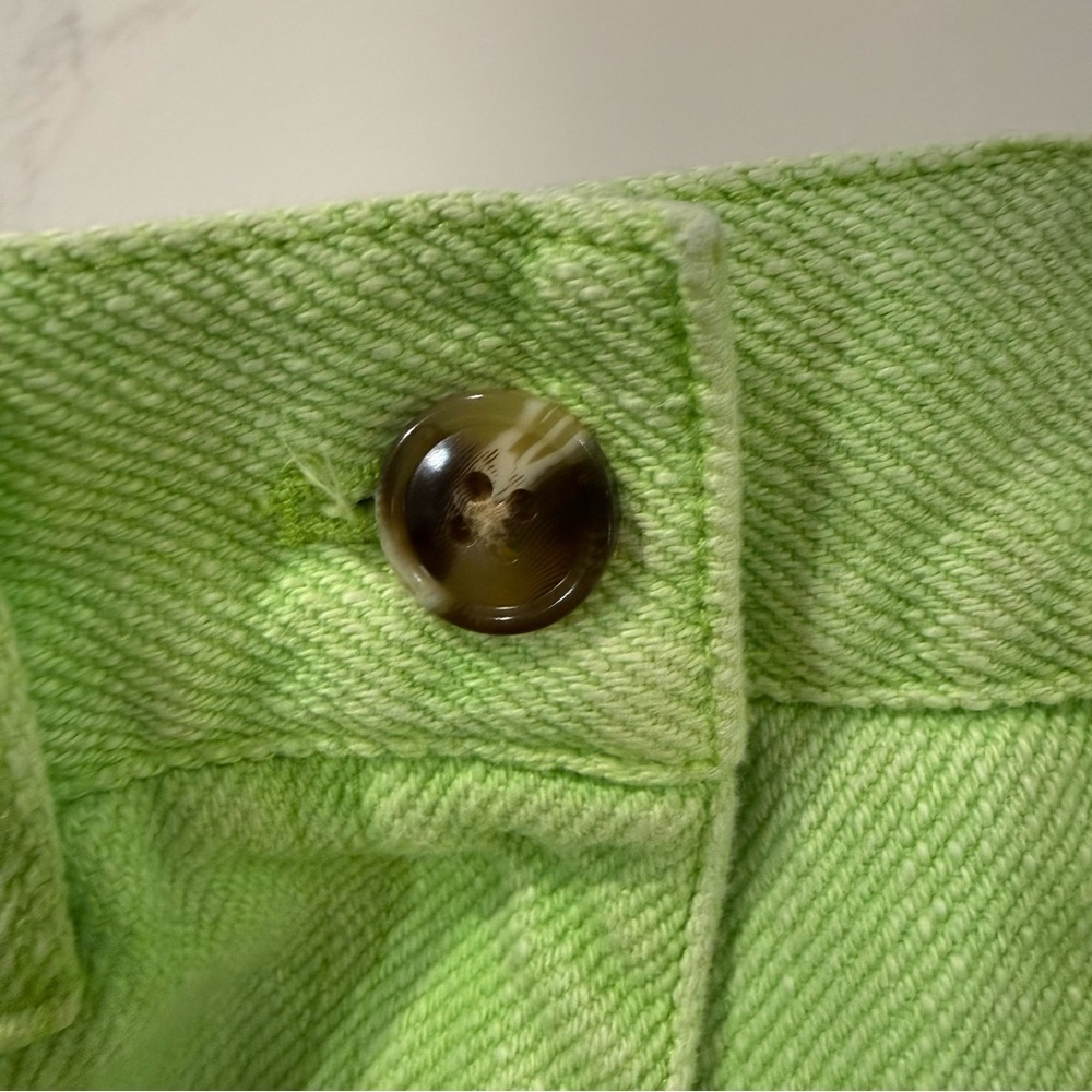 Urban Outfitters Wide Leg Lena Jeans Women’s 27 High Rise Faded Lime Green Wash - Picture 9 of 13
